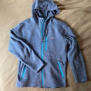 Stio Men’s sweater Fleece zip up Jacket sweatshirt in Deep Blue sz M